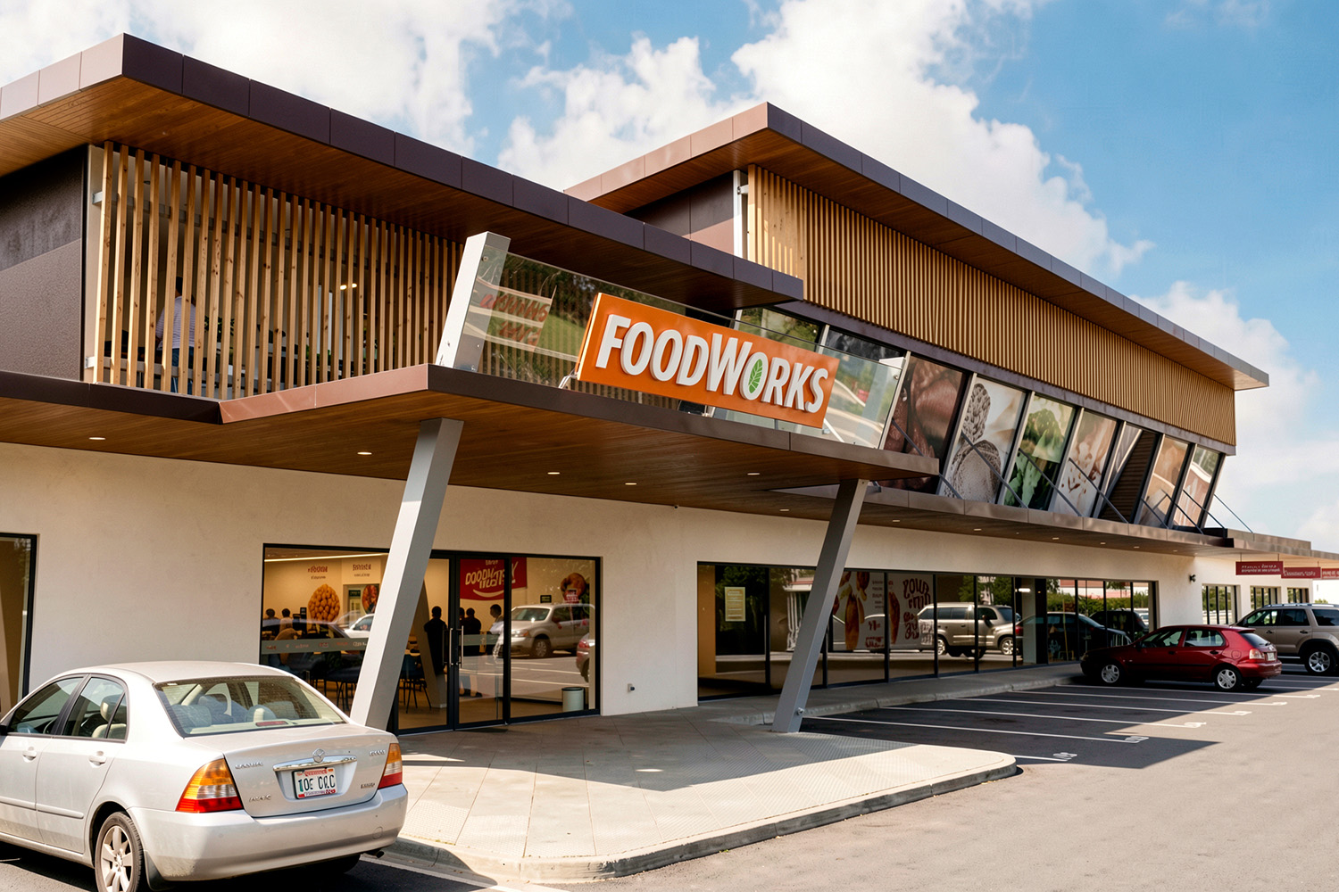 Agnes Water Coral Blue shopping strip – Supermarket view.
