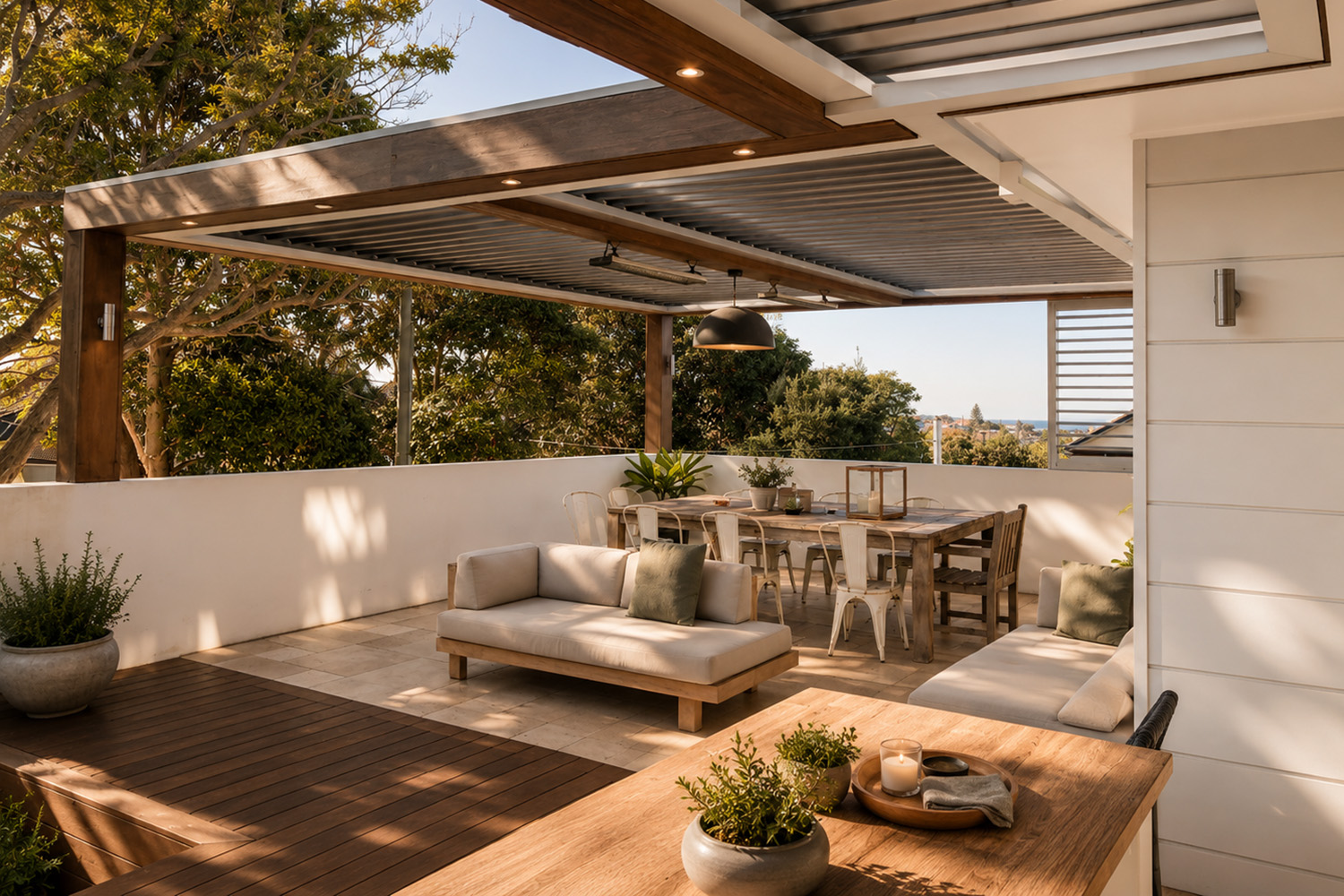 Modern Coastal Architecture – C&C House Freshwater Deck Dappled Sunlight