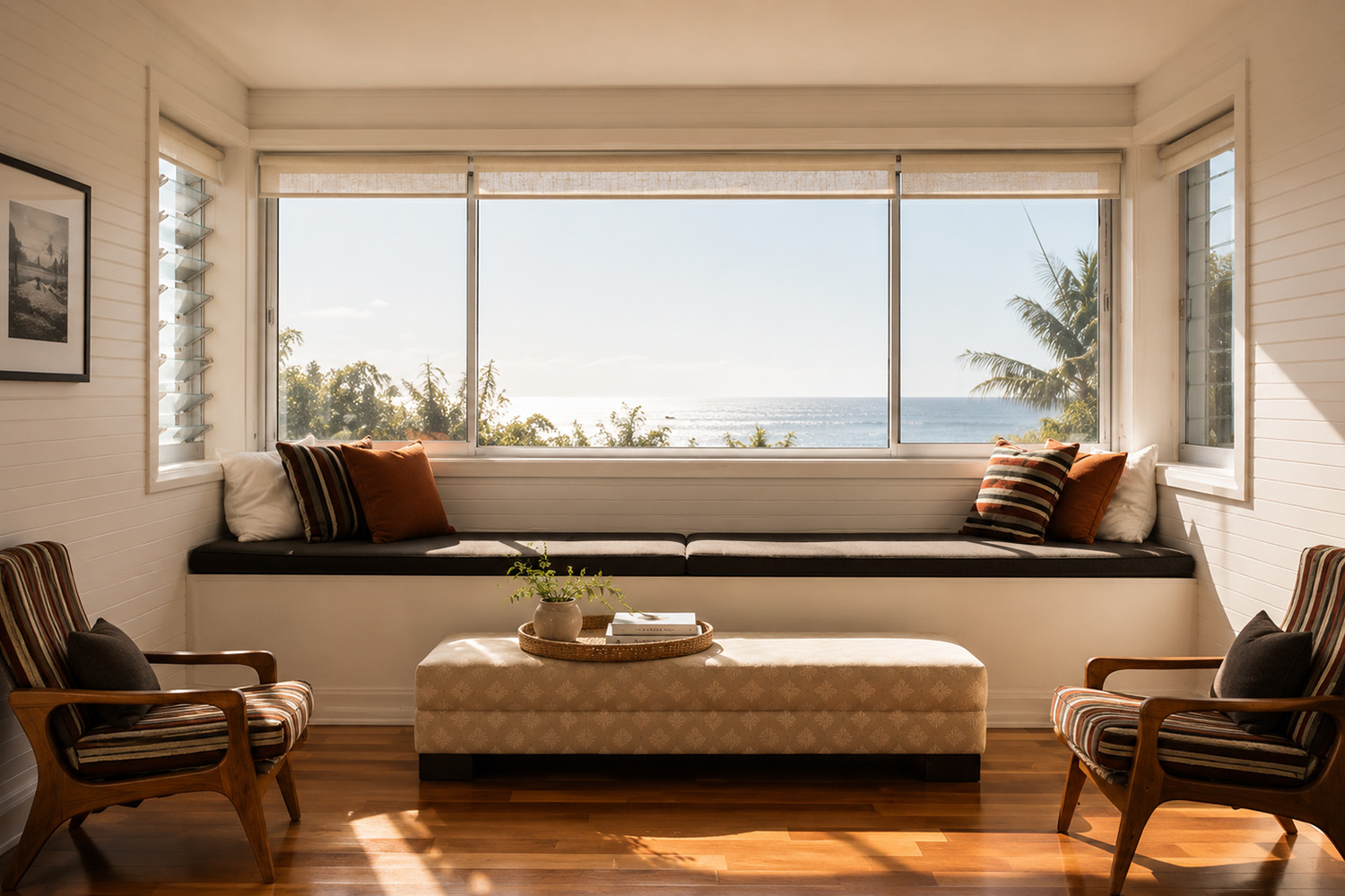 Modern coastal interior design – W&G House Curl Curl Living Area