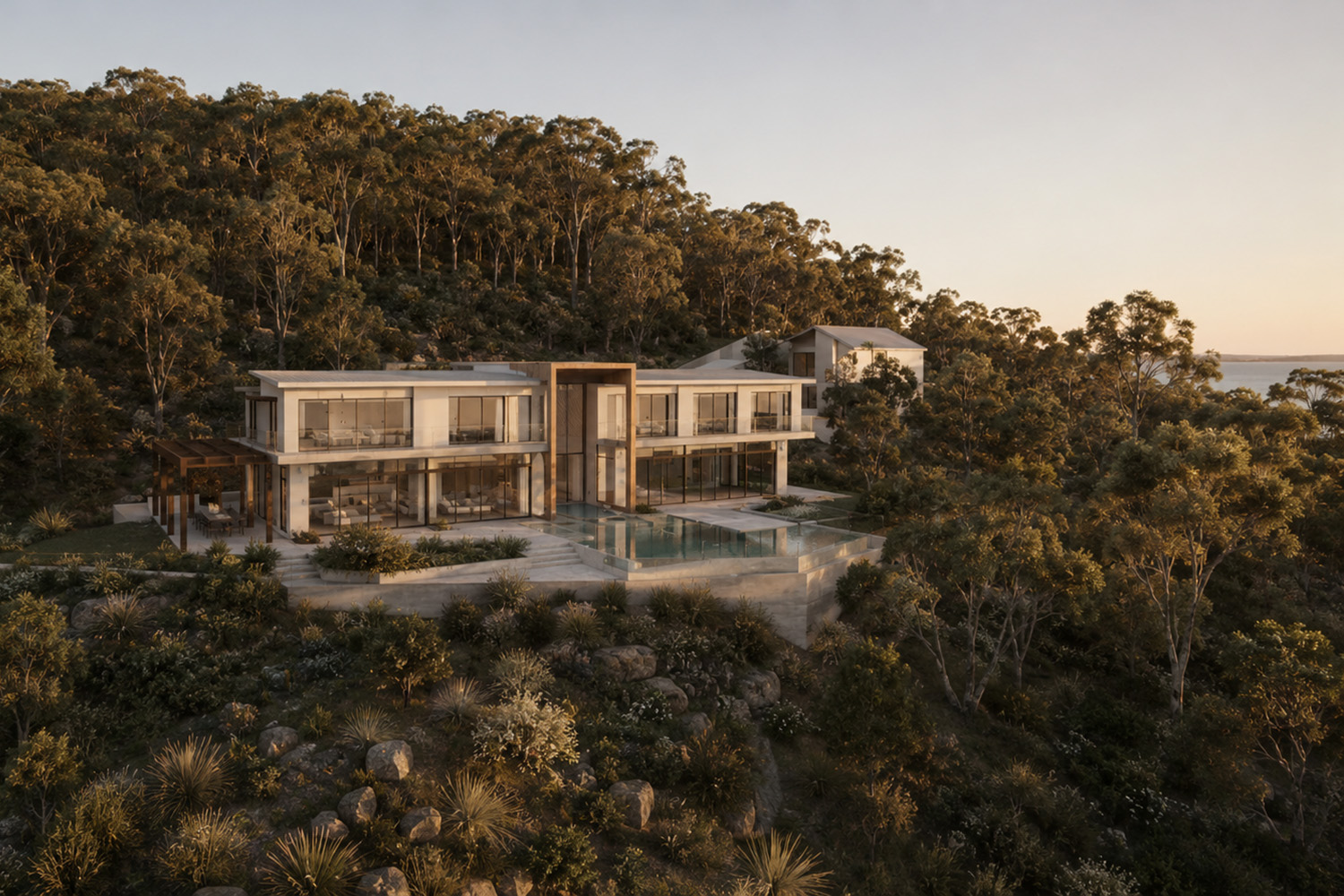 K&R House Seaforth – Luxury Waterfront Home Aerial View