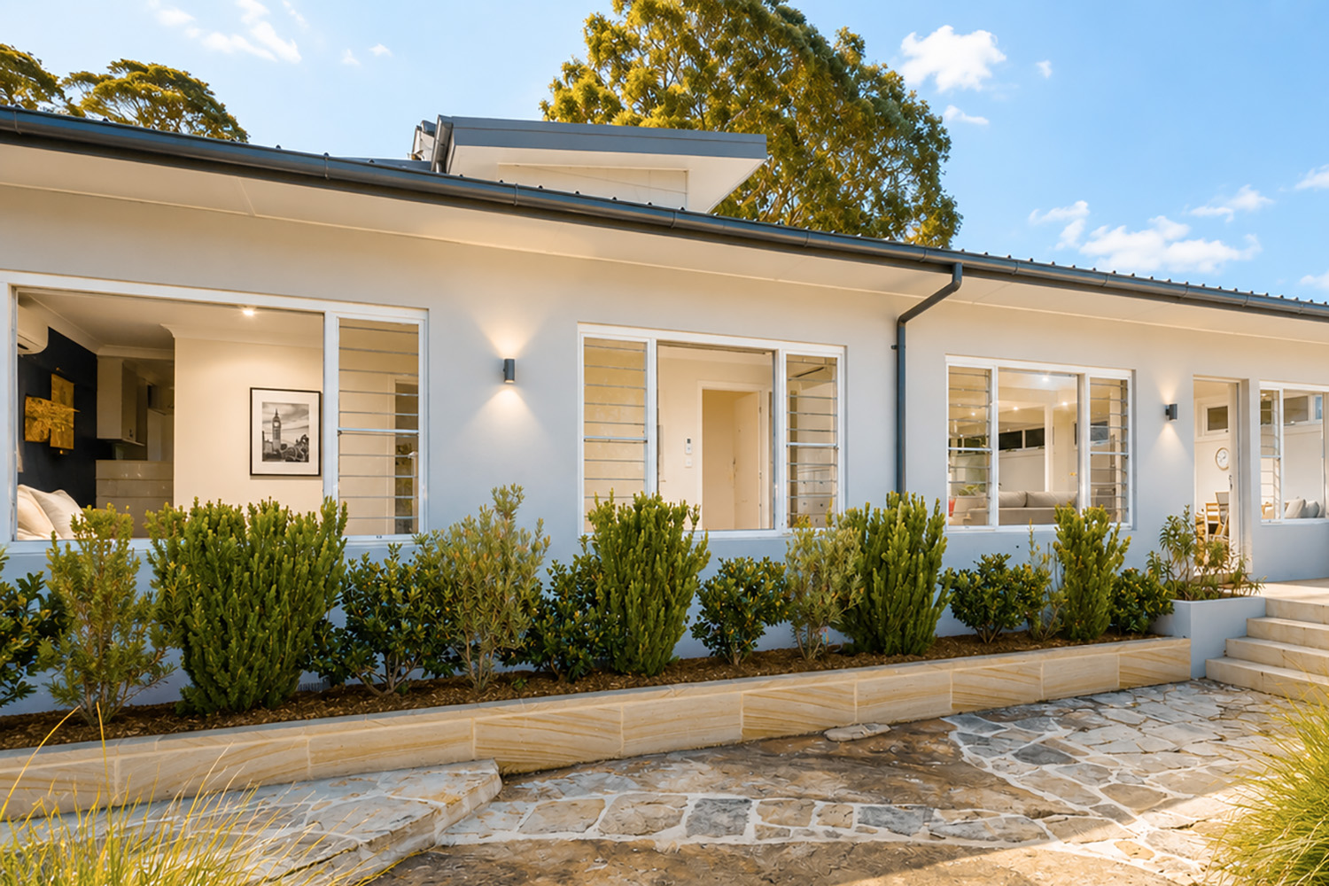 Steep site architecture – L&L House Allambie Front View
