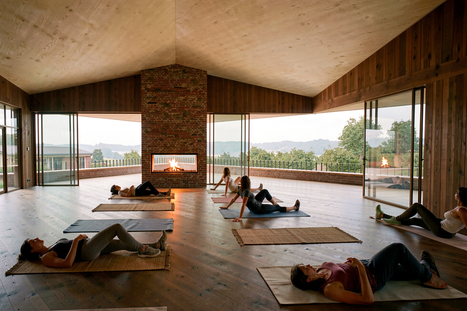 Yoga Retreat – Internal View with Fire