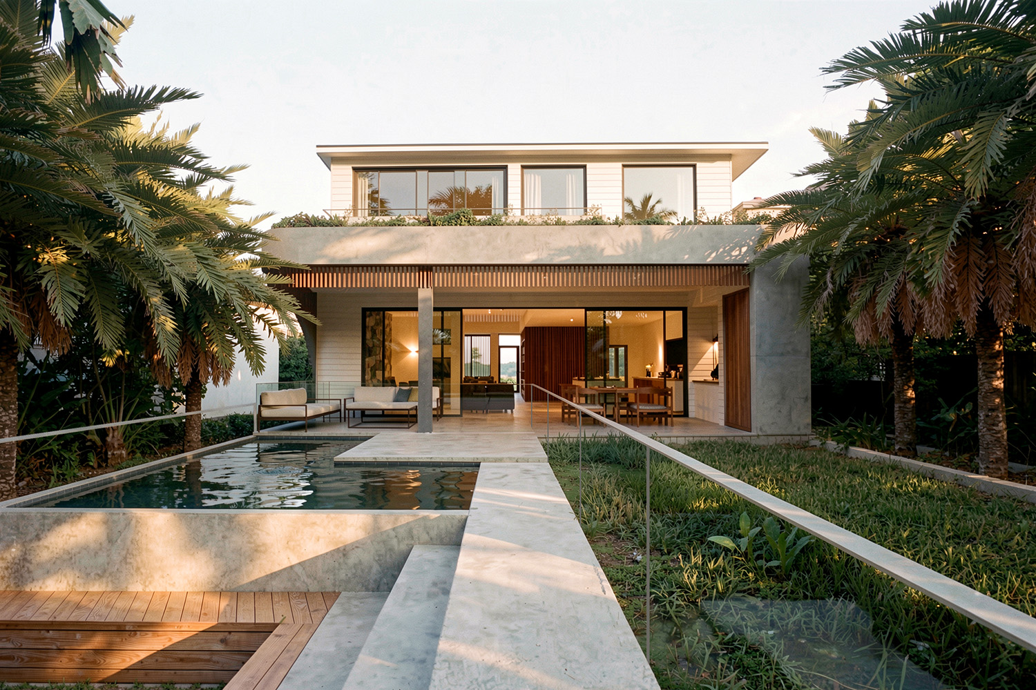 A&N House Curl Curl – Rear View with Swimming Pool