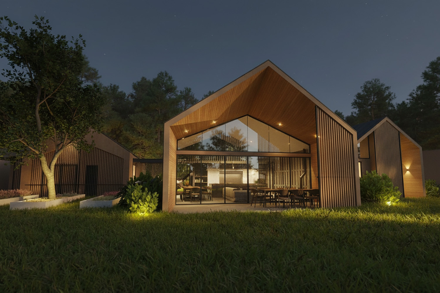 K&P House, Byron Hinterland, by Archisoul Architects Main building – Night view.