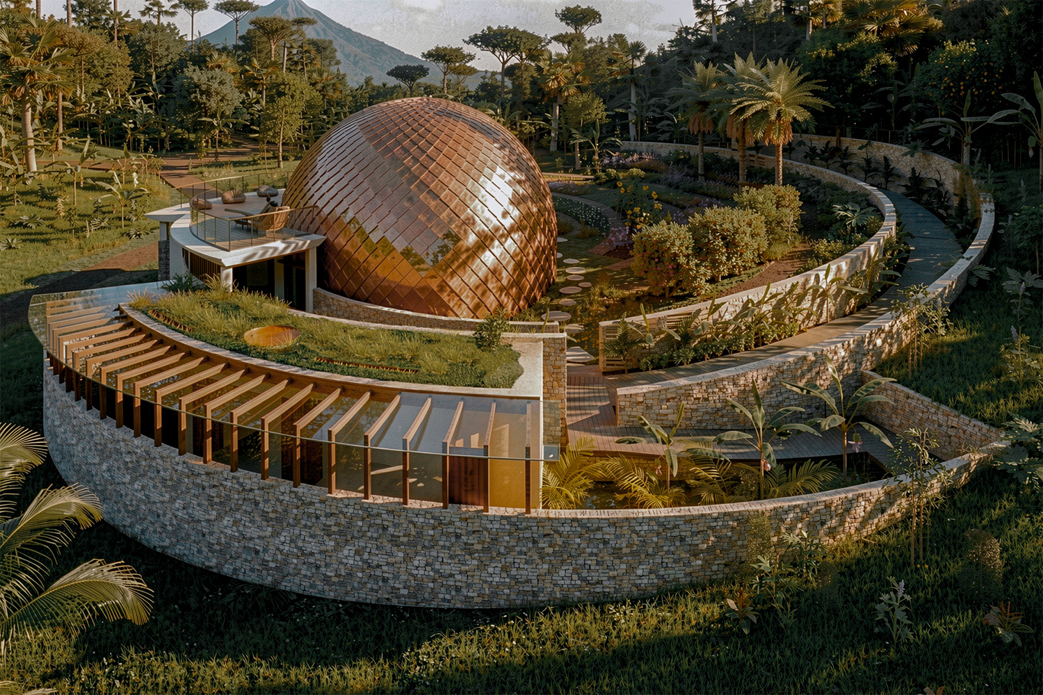 Sound Healing – Frequency Dome Costa Rica Lateral View