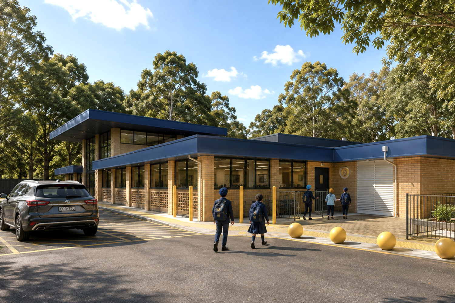 Educational architecture – Gobind Sarvar Sikh School Street Front